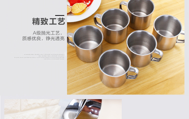 Cốc inox 304 miệng mẫu giáo cốc nước trẻ em học sinh uống cốc nước cốc có tay cầm ly rượu tùy chỉnh logo - Tách bình giữ nhiệt elmich