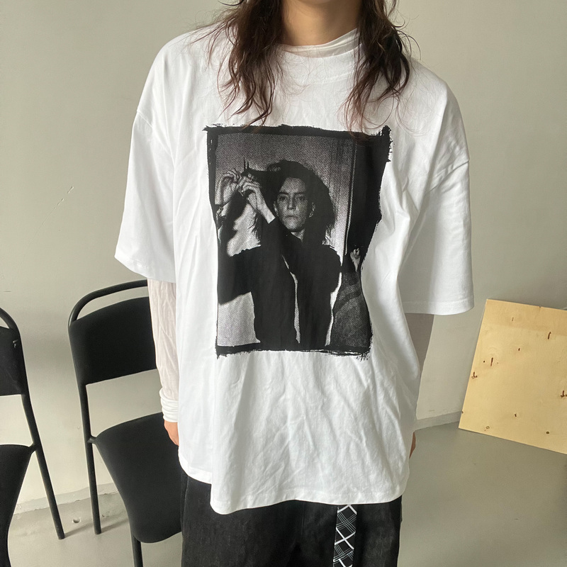 Hilo Patti Smith Rock Poet Punk Godmother Heavyweight Pure Cotton Printed T-Shirt