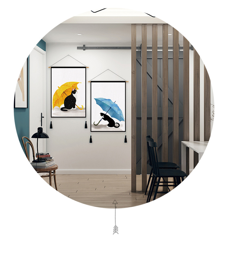 Bắc âu đơn giản nhỏ phim hoạt hình tươi cotton linen nghệ thuật vẽ tranh tường hành lang treo vải tấm thảm meter box bìa sơn thảm vải decor treo tường