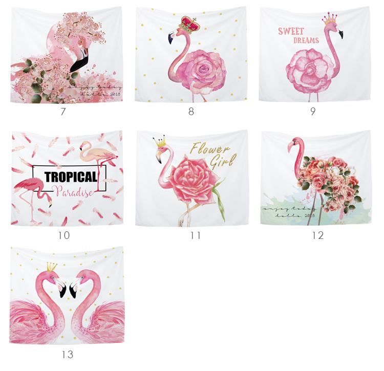 Ins phòng ngủ Bắc Âu trang trí vải flamingo tường tấm thảm treo vải lưới màu đỏ neo hình ảnh sofa nền vải tường thảm treo tường decor	