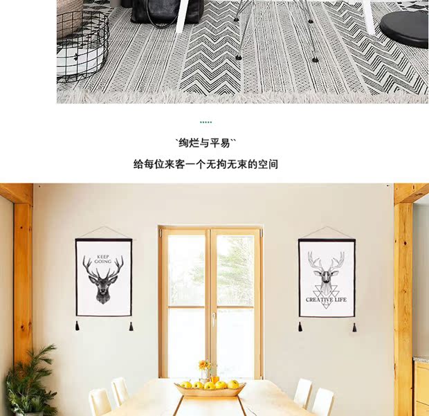 Bắc Âu nhỏ gọn bức tranh sống phòng ngủ phòng bên cạnh giường tấm thảm vải tấm thảm hộp mét bức tranh sơn trang trí nền sofa - Tapestry thảm treo tường thổ cẩm