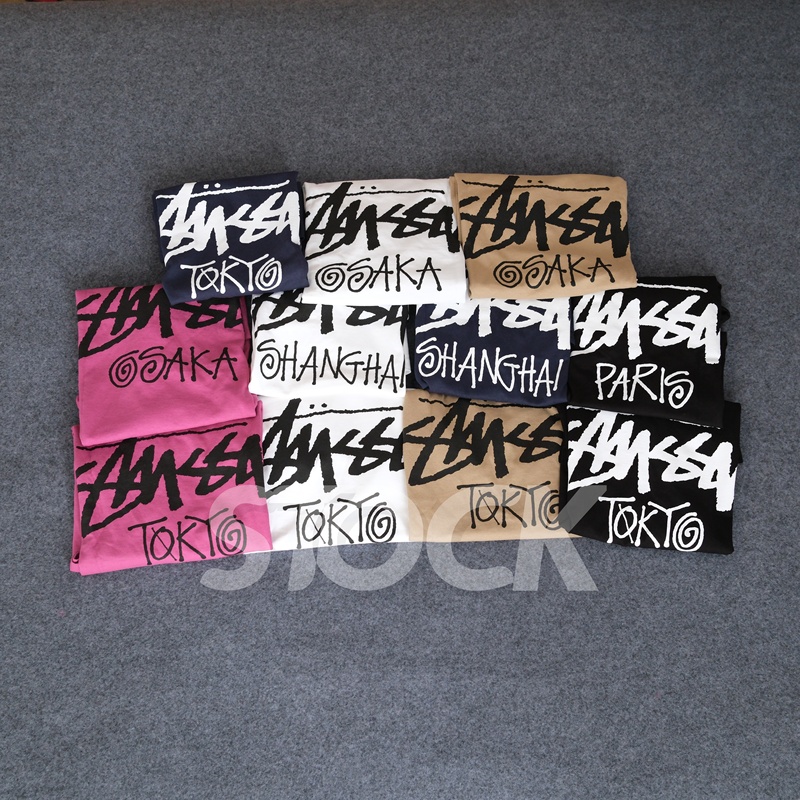 In-Stock Stussy Tee City Limited Edition Short-Sleeve T-Shirt Tokyo Osaka Shanghai Paris London Limited Edition Short-Sleeve T-Shirt
