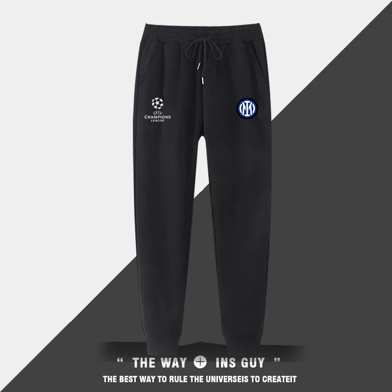 Inter Milan Football Sports Pants for Men and Women, Spring and Autumn Thin Style, New Inter Milan Training Casual Jogger Pants with Cuffs