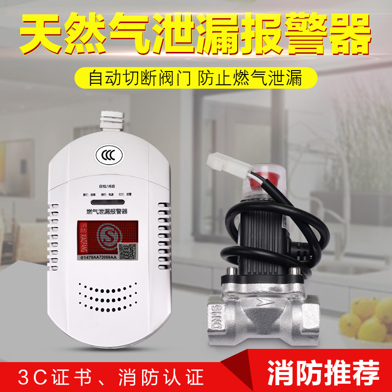 Gas siren cut off valve liquefied gas leak automatically cut off solenoid valve home gas siren