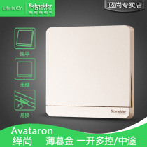 Schneider Yishang Mu Mujin single open single joint one open multi-control three-control mid-way switch E8331M_WG_C1