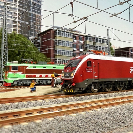 [Hxd1D in Stock] 1435 Train Model Esu Sound Effects Harmony Electric 1D Alloy Ho Take Photos before Shipping