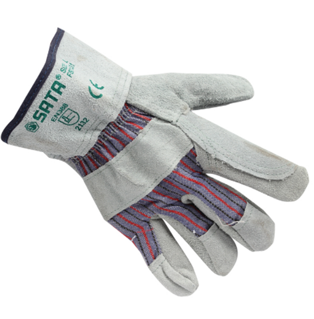 Seda FS0101 FS0102 anti-mechanical injure cow leather double half leather thickened protection glove spot