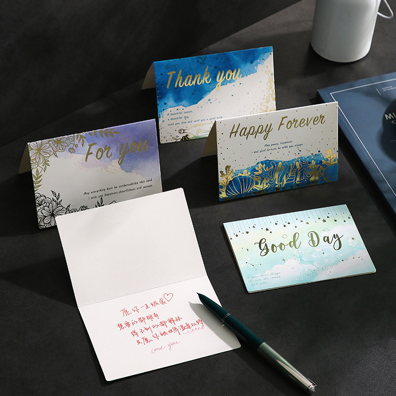 Creative high-end bronzing birthday card Mother's day to send girlfriend confession gratitude blessing small card envelope can be customized