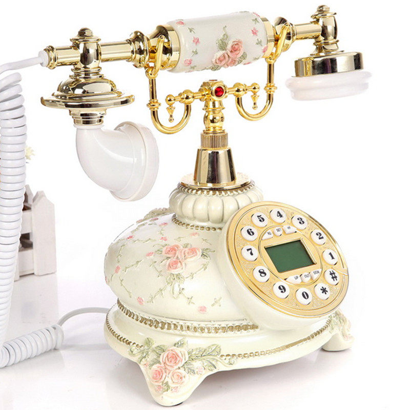 Antique telephone European retro telephone Pastoral American creative Wireless card telephone Home landline telephone