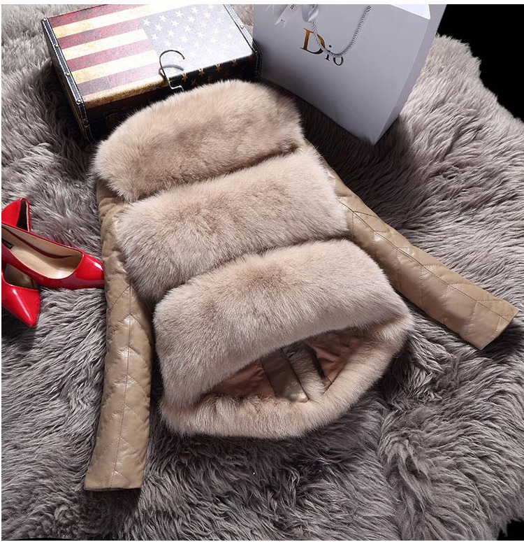 Mùa thu và mùa đông giả con cáo lông cỏ coat ngắn nữ thỏ tóc tháo gỡ dài tay lông vest bông coat kích thước lớn là mỏng mẫu áo lông cừu đẹp