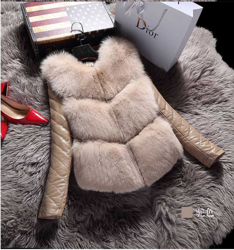 Mùa thu và mùa đông giả con cáo lông cỏ coat ngắn nữ thỏ tóc tháo gỡ dài tay lông vest bông coat kích thước lớn là mỏng mẫu áo lông cừu đẹp