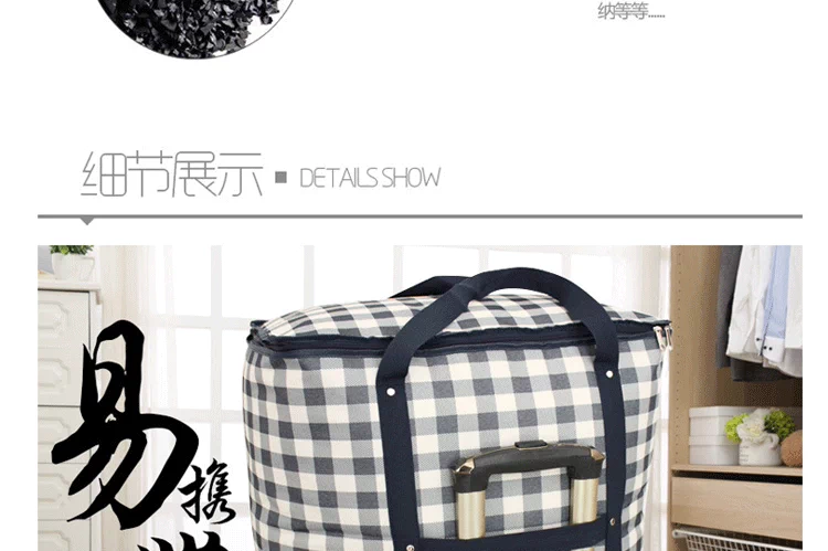 Túi du lịch công suất lớn di chuyển túi đóng gói duffel túi quần áo quilt lưu trữ túi kiểm tra túi vải có thể gập lại vali keo du lich