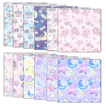 junik journal Shoal and Animal Soft Sister Cute Hands Tent Sticker Base Hit Bottom Wrapping Paper Material Paper 12 sheets