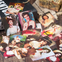 junk journal retro hand account material bag vintage retro girl material paper old book page pictorial