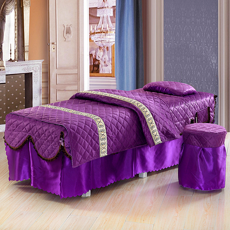 Mới bốn mùa phổ quát vẻ đẹp trải giường massage cơ thể bốn bộ thẩm mỹ viện trải giường bốn bộ ga trải giường spa