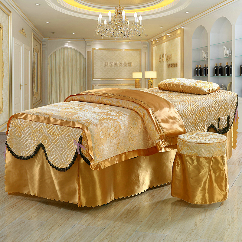 Mới bốn mùa phổ quát vẻ đẹp trải giường massage cơ thể bốn bộ thẩm mỹ viện trải giường bốn bộ ga trải giường spa