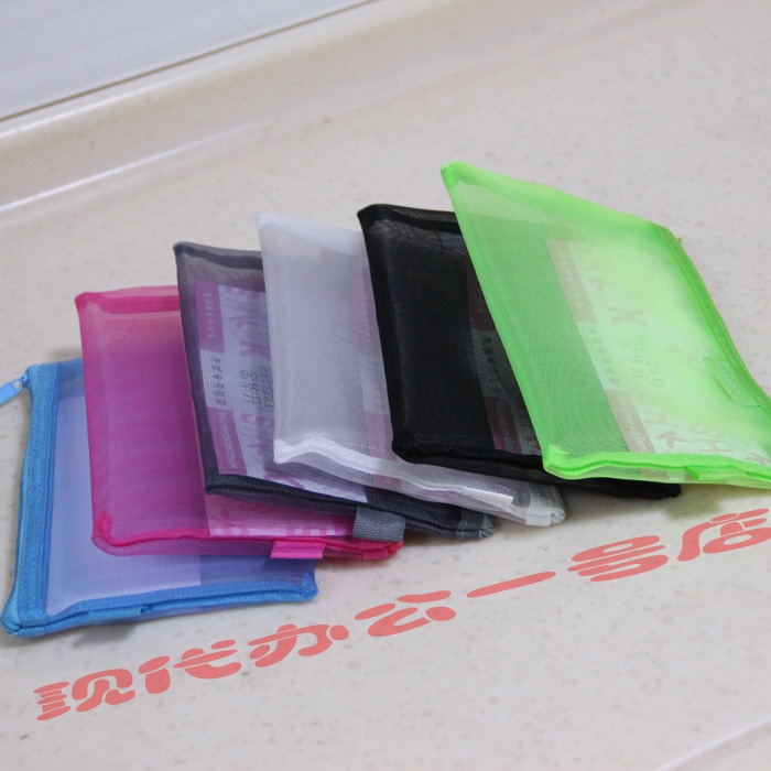 Exam special pen bag A6 mesh bag mesh bag nylon pen bag storage bag bill stationery bag color A6 zipper bag