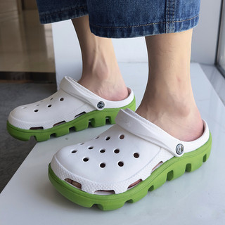 Croc Shoes Men's 2024 New Summer Outer Slippers Women's Non-Slip Thick-Soled Beach Shoes Soft-Soled Couple's Toe-Cap Sandals