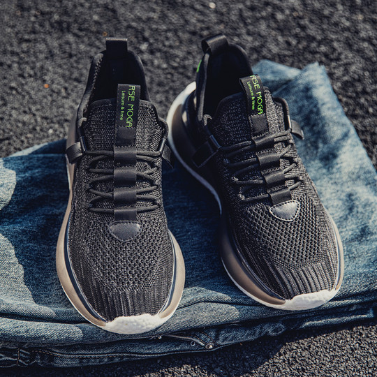 Sports Shoes for Men, Summer Breathable Mesh Shoes, Soft-Soled Casual Running Dad Shoes, New Non-Slip Lightweight Fly-Knit Shoes