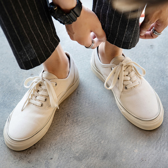 Men's Canvas Shoes, Summer Trendy Versatile Low-Top Breathable Casual White Shoes, Soft Sole New Black Japanese Style Sneakers