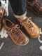 First-layer cowhide casual men's shoes, low-cut new winter big-toe shoes, genuine leather, breathable, soft-soled, retro non-slip leather shoes