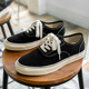 Men's Canvas Shoes, Summer Trendy Versatile Low-Top Breathable Casual White Shoes, Soft Sole New Black Japanese Style Sneakers