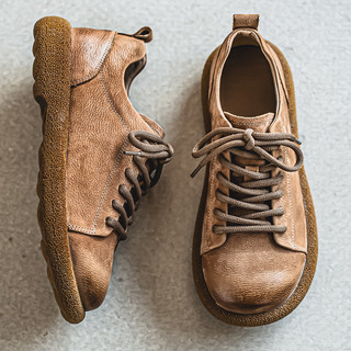 First-Layer Cowhide Men's Shoes, New Winter Style, Genuine Leather, Breathable, Large Leather Shoes, Soft Sole, Soft Leather, British Style, Non-Slip Casual Shoes
