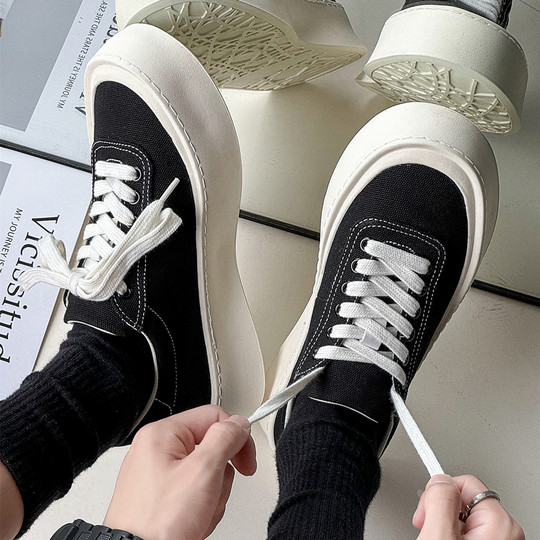 Canvas Shoes for Men 2025 New Summer Breathable Thick-Soled Trendy Casual Shoes Low-Top Soft-Soled Versatile Sports Sneakers