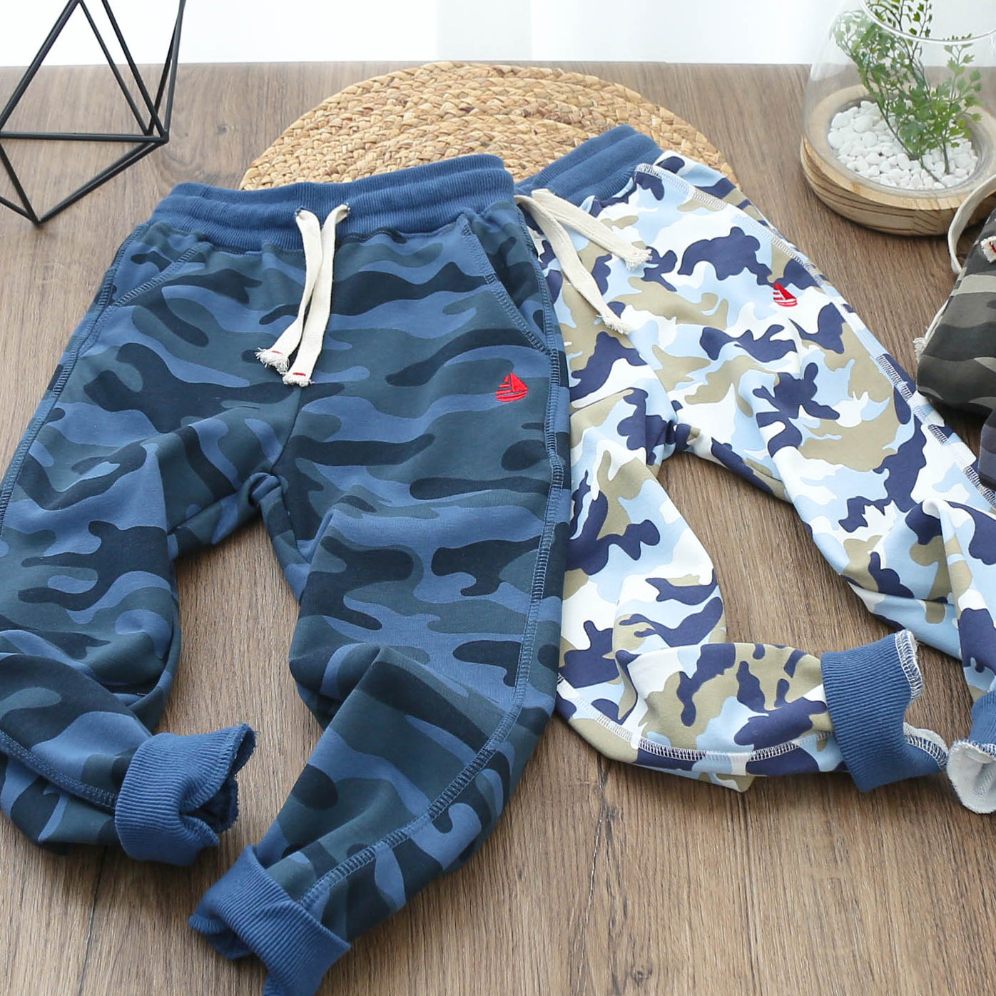 Boy Camouflak Sports Pants Spring Autumn children's pure cotton camouflak pants CUHK Scout pants Korean version of children's pants