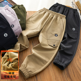Boys' fleece pants 2025 new winter style