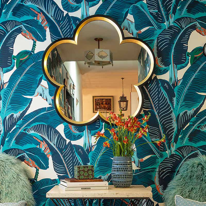 Plum mirror American wall-mounted bathroom mirror Powder room sink makeup mirror Entrance wall art decoration mirror