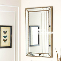 Square antique gold European American bathroom mirror Entrance mirror decoration Bathroom bedroom dressing mirror Wall decoration Classical M123