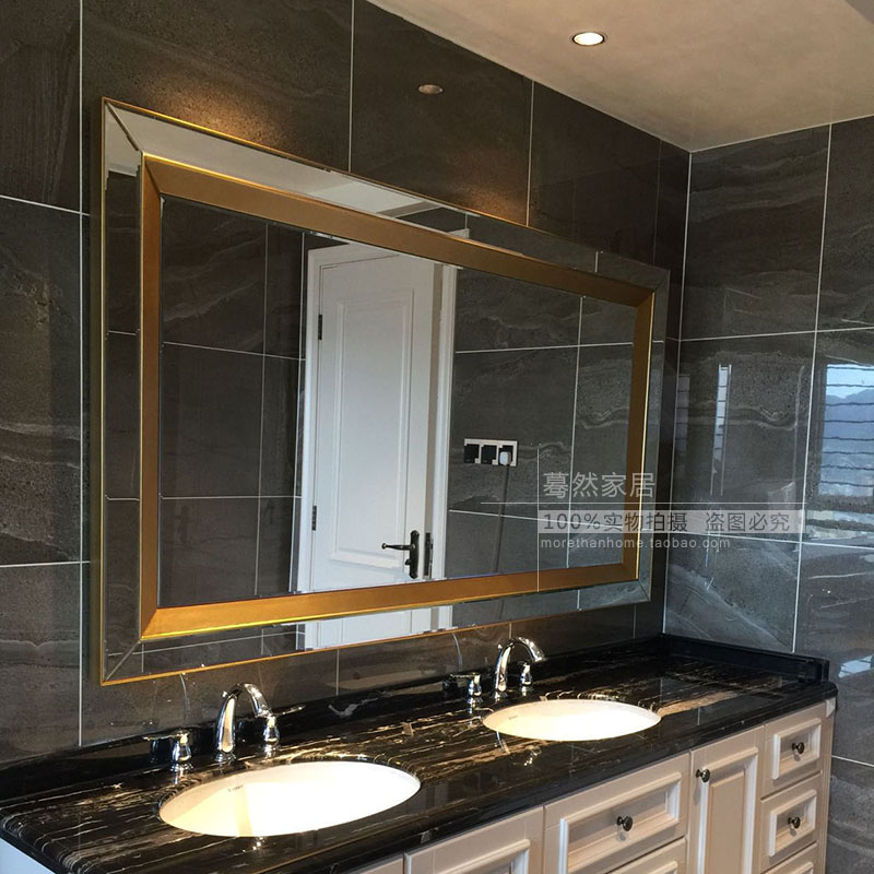 Bathroom mirror Bathroom American square entrance mirror decoration simple dressing mirror wall decoration European special M517