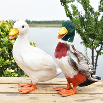 Simulation duck little duck chicken duck goose model feather animal poultry ornaments fake duck home decoration teaching aids