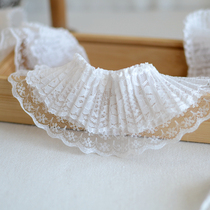 Lace accessories good quality double layer fungus wrinkled polyester lace skirt clothing accessories