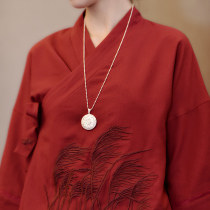 Icing on the cake necklace female sterling silver handmade silk pendant original design foot silver jewelry fashion long sweater chain