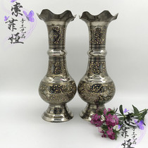 Handmade engraving vase in Pakistan Flower Mouth Colorful Dot Vase Home Imitation Antique Decoration Pendulum Pair