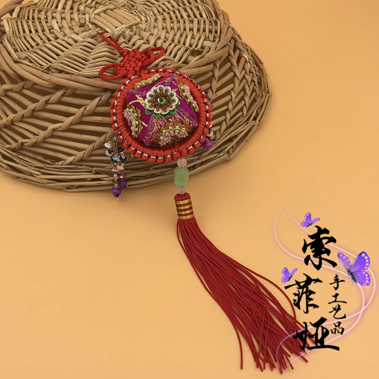 Xinjiang National Flower Hat Car Handpiece Decoration Handmade Gift Hand Hand Flower Cap Decoration