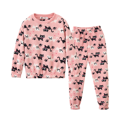 法兰绒儿童秋冬睡衣家居服套装