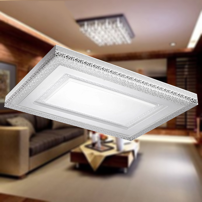 Op Lighting Led Ceiling Lamp Warm Modern Living Room Lamp Generous Rectangular Remote Control Dimming Color Starry
