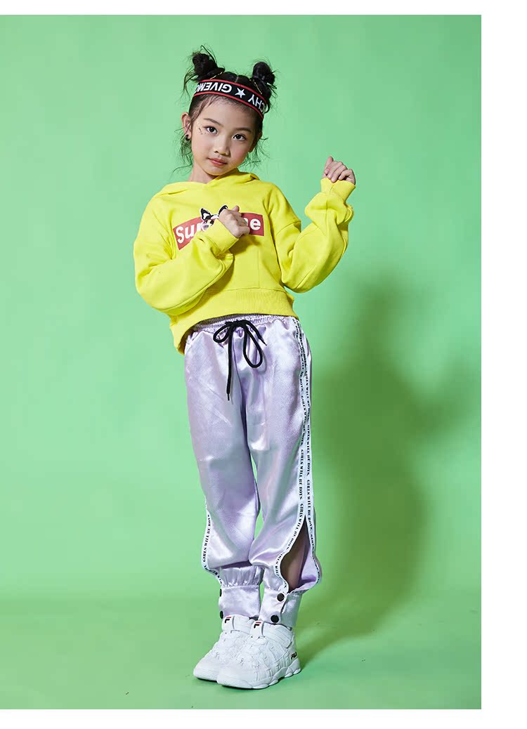 Cô gái biểu diễn trang phục hip hop đường phố biểu diễn điệu nhảy jazz mùa đông nhảy hiện đại quần áo cho bé gái