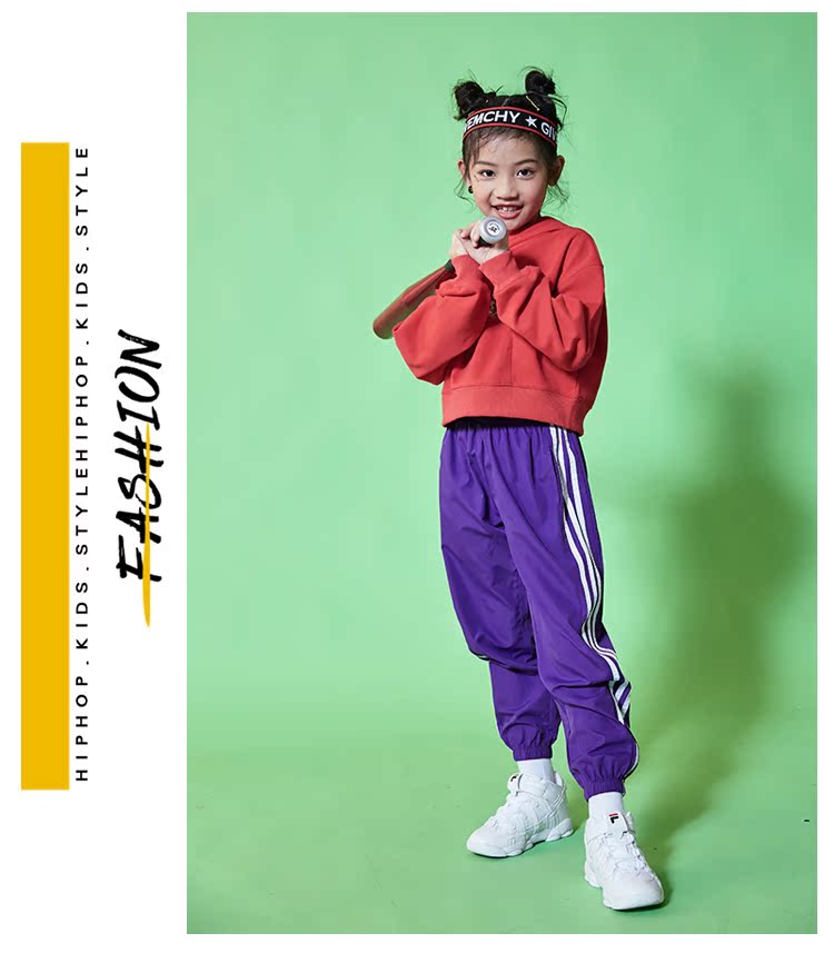 Cô gái biểu diễn trang phục hip hop đường phố biểu diễn điệu nhảy jazz mùa đông nhảy hiện đại quần áo cho bé gái