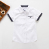 Áo sơ mi nam tay ngắn trẻ em hè 2019 phiên bản Hàn Quốc mới của quần áo trẻ em hoang dã trong áo phông cotton bé trai màu trắng thủy triều - Áo sơ mi áo sơ mi cho bé trai 6 tuổi Áo sơ mi