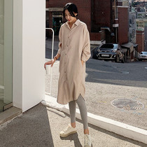 Korean Version Fashion Gestational Woman Dress 2022 Spring Autumn Season New Loose Light Core Suede Long Sleeve Shirt With Dress Boomer Blouse