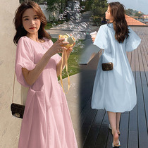 Clearance special maternity dress summer dress women summer new Korean version of loose bubble sleeve pregnancy gentle