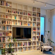Full wall bookshelf can be customized whole wall bookcase top to the sky living room bookshelf toy storage cabinet solid wood TV cabinet