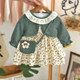 Girls dress long-sleeved children's clothing female 2023 new spring baby princess dress foreign style fake two-piece baby skirt