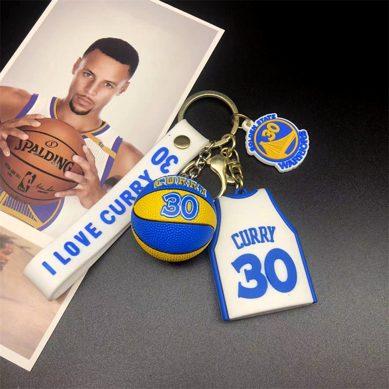 Basketball Jersey Silicone Keychain Kobe Curry James Backpack Pendant Student Gift Souvenir