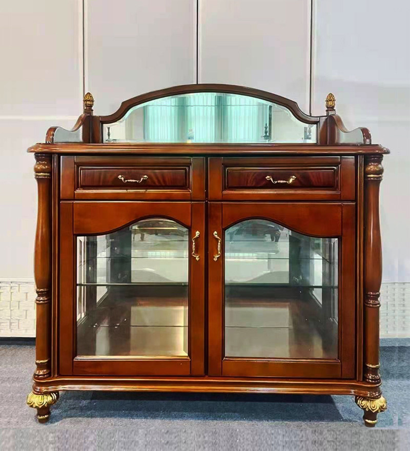 Sideboard solid wood simple retro American modern multi-function locker restaurant home wine cabinet hall cabinet cupboard