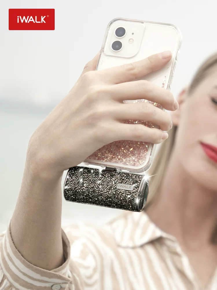 IWALK Evo Pocket Capsule Diamond Edition Charging Treasury Drilling Lipstick Ultra-thin Capsule Small Portable Portable Application for Apple iPhone14 Huawei Emergency Mobile Power Linkpod